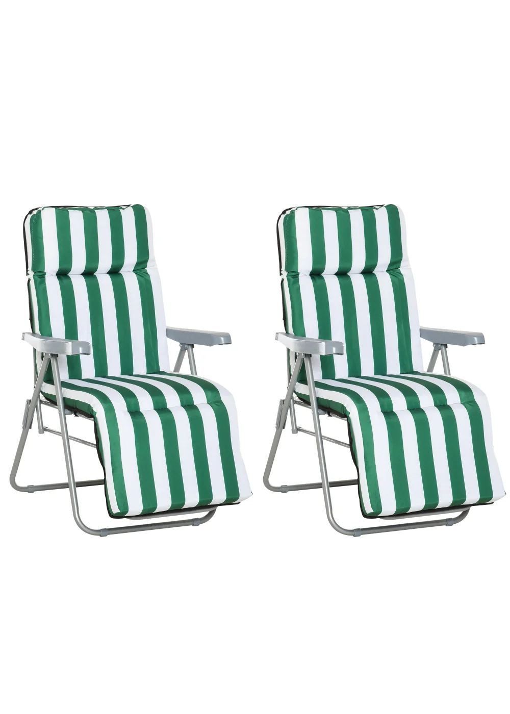 Outsunny Set of 2 Garden Patio Foldable Sun Recliners Loungers - No Size Image 2