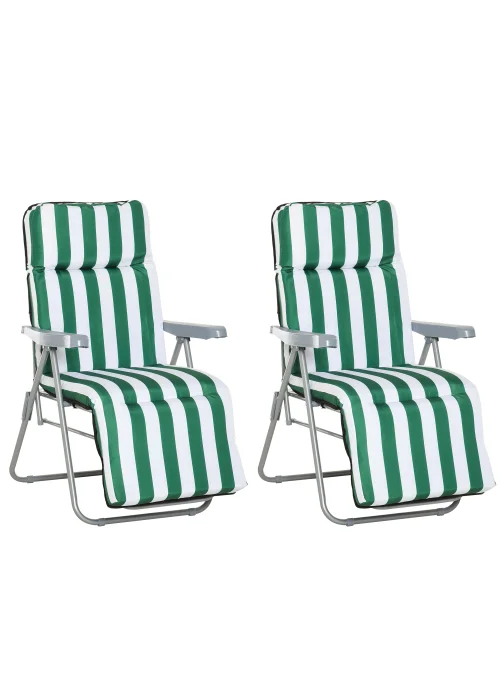 Outsunny Set of 2 Garden Patio Foldable Sun Recliners Loungers - No Size Image 2
