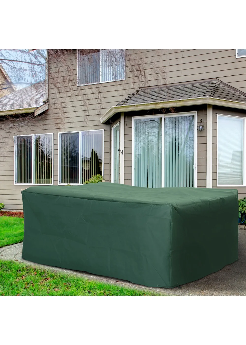 Outsunny 245x165x55cm UV Rain Protective Cover For Garden Patio Wicker Rattan - 245x165x55cm Image 2