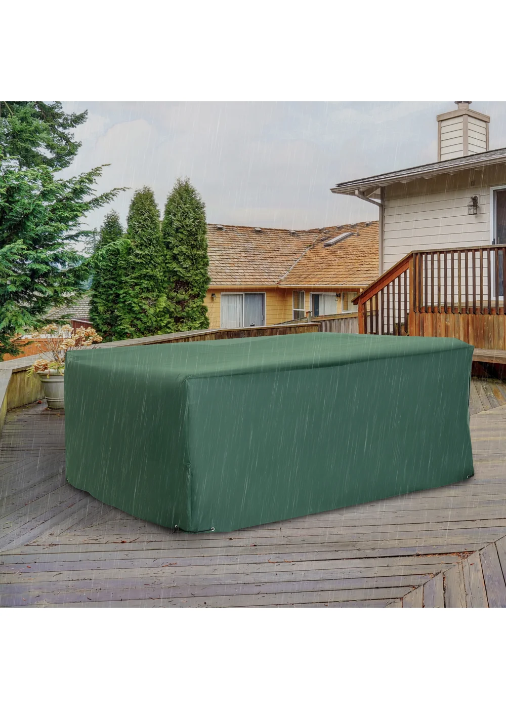 Outsunny 600D Oxford Patio Set Cover Outdoor Garden Rattan Furniture Protection Cover Protector 210 x 140 x 80 cm - 210x140x80cm Image 1