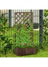 Outsunny 72.5 x 31.5 x 149.5 cm 45L Garden Wooden Pine Trough Planter with Topped Trellis-Carbonised Finish - No Size Image 1