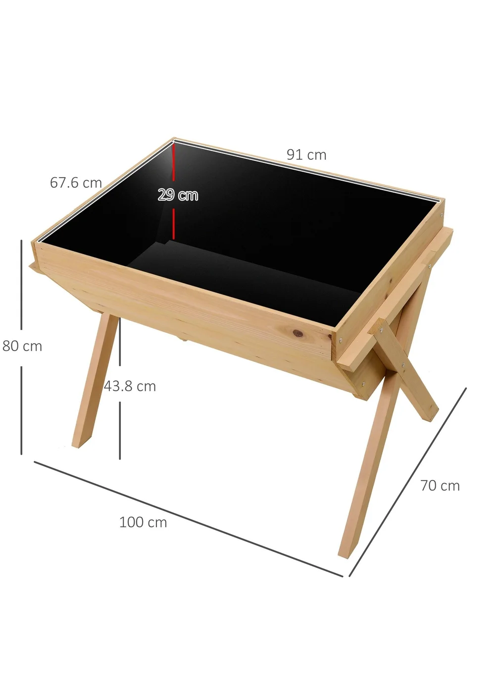 Outsunny Wooden Planter Raised Bed Stand Vegetable Flower Bed - One Size Image 3