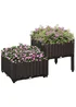 Outsunny 40cm x 40cm x 44cm Set of 2 26L Garden Raised Bed Elevated Patio Flower Plant Planter Box - No Size Image 2