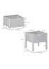 Outsunny 40cm x 40cm x 44cm Set of 2 26L Garden Raised Bed Elevated Patio Flower Plant Planter Box - No Size Image 3