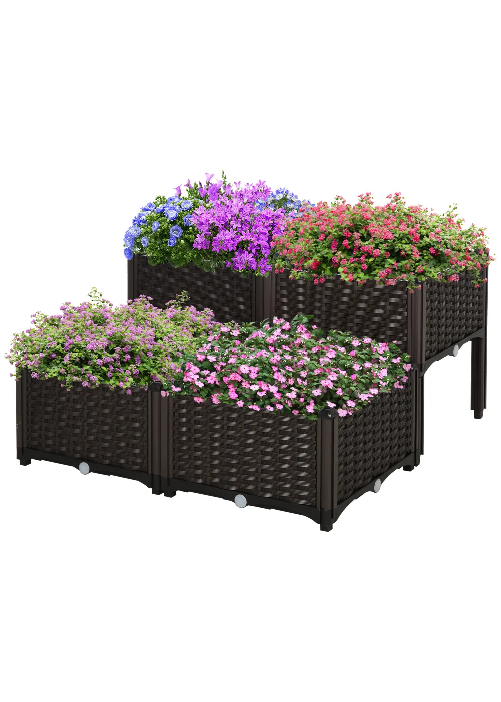 Outsunny Set of 4 26L Garden Raised Bed - No Size Image 2