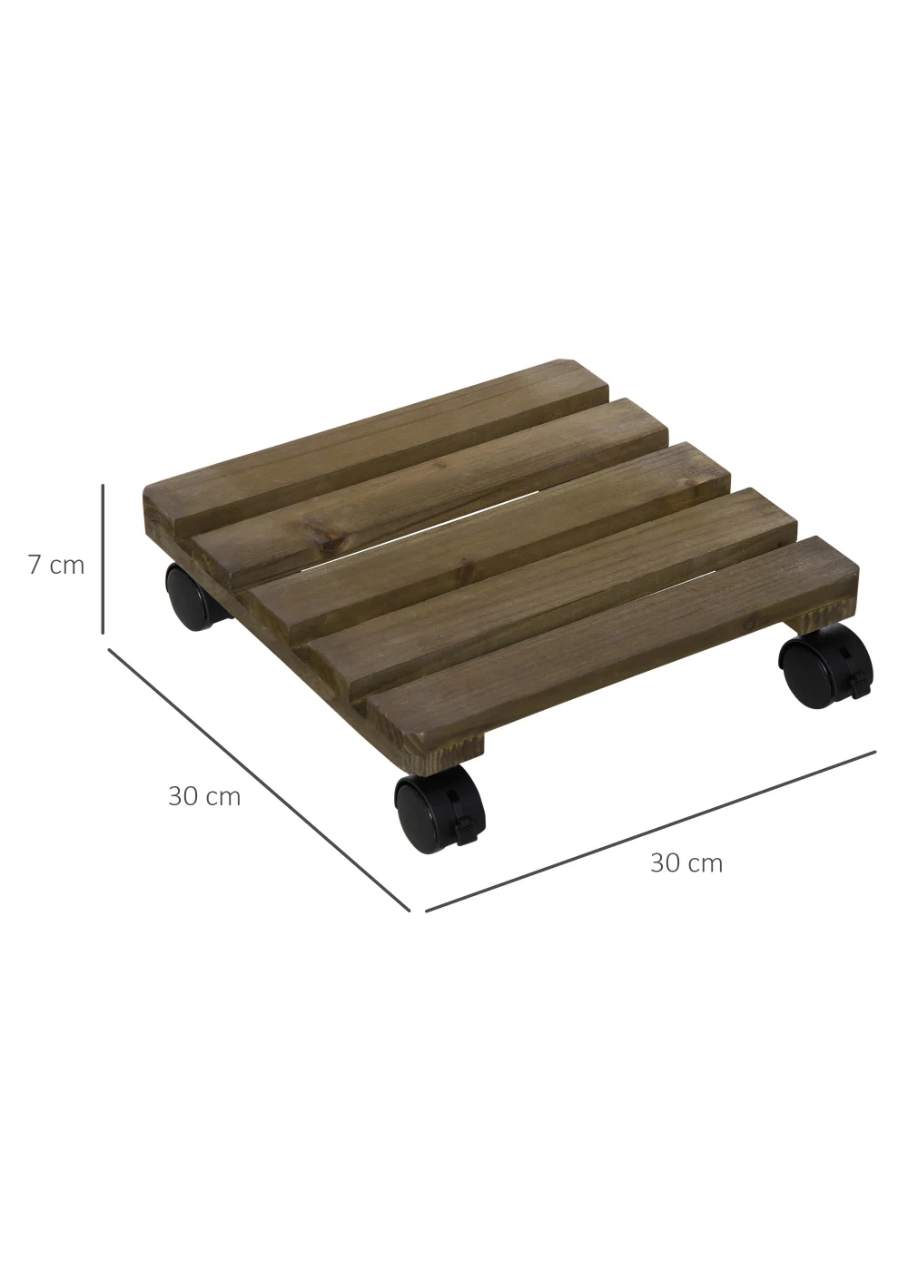 Outsunny 2 Pack Plant Stand with Wheels Flowerpot Holder - No Size Image 3