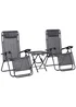 Outsunny 3 PCs Sun Lounger Table & Chairs Set with Cup Holders - No Size Image 1