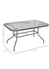 Outsunny Metal Garden Table with Umbrella Hole, 140L x 80Wcm - No Size Image 3