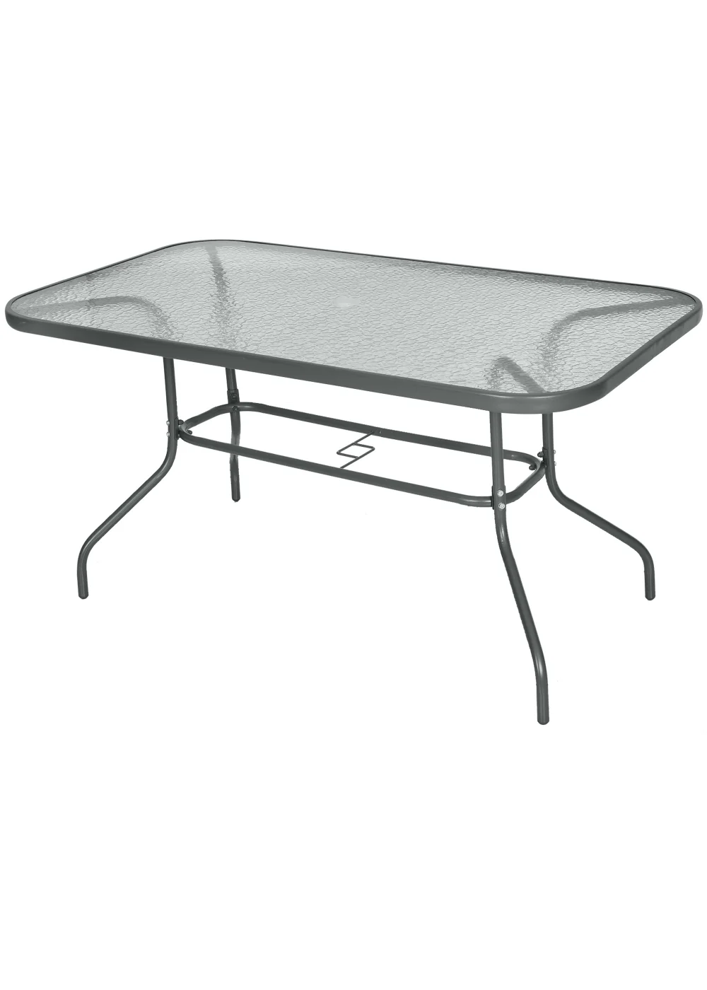 Outsunny Metal Garden Table with Umbrella Hole, 140L x 80Wcm - No Size Image 1