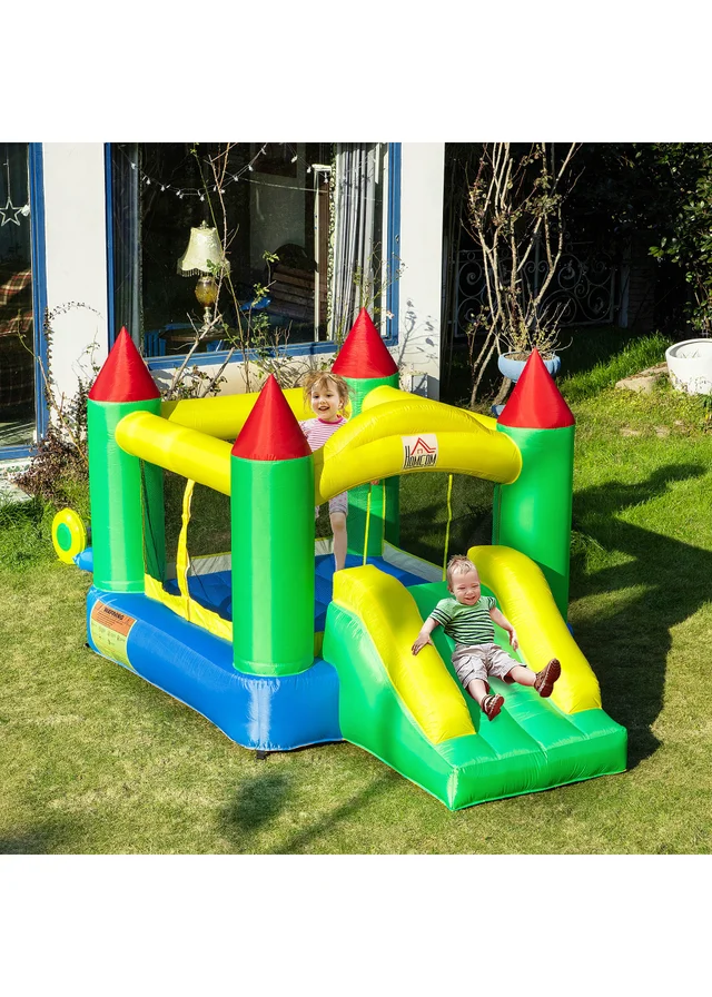 HOMCOM Inflatable Bouncy Castle Slide (160cm x 300cm x 180cm)