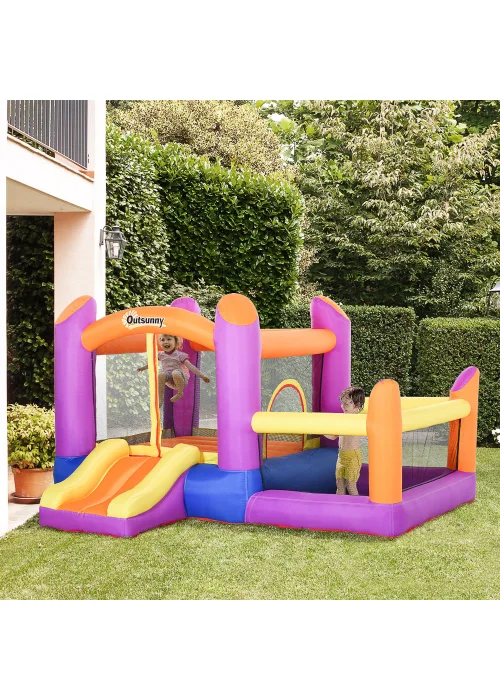 Outsunny Inflatable Bouncy Castle (170cm x 280cm x 250cm) - One Size Image 1