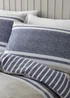 Catherine Lansfield Textured Banded Stripe Reversible Duvet Cover Set Blue - Single Image 3