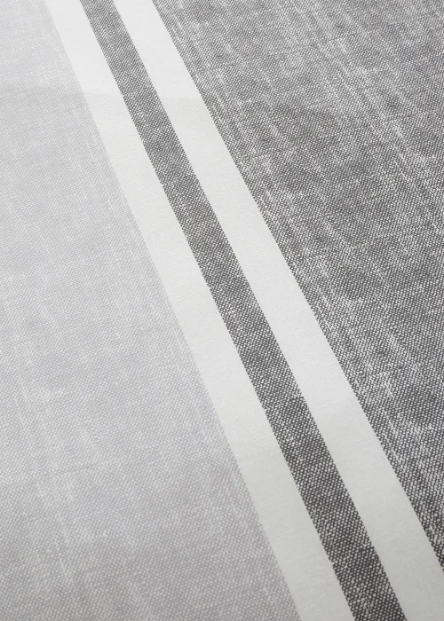 Catherine Lansfield Textured Banded Stripe Reversible Duvet Cover Set Charcoal Grey - Single Image 4