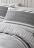 Catherine Lansfield Textured Banded Stripe Reversible Duvet Cover Set Charcoal Grey - Single Image 2