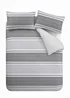 Catherine Lansfield Textured Banded Stripe Reversible Duvet Cover Set Charcoal Grey - Single Image 5