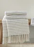 Catherine Lansfield Stab Stitch Natural Throw (125x150cm) - One Size Image 1