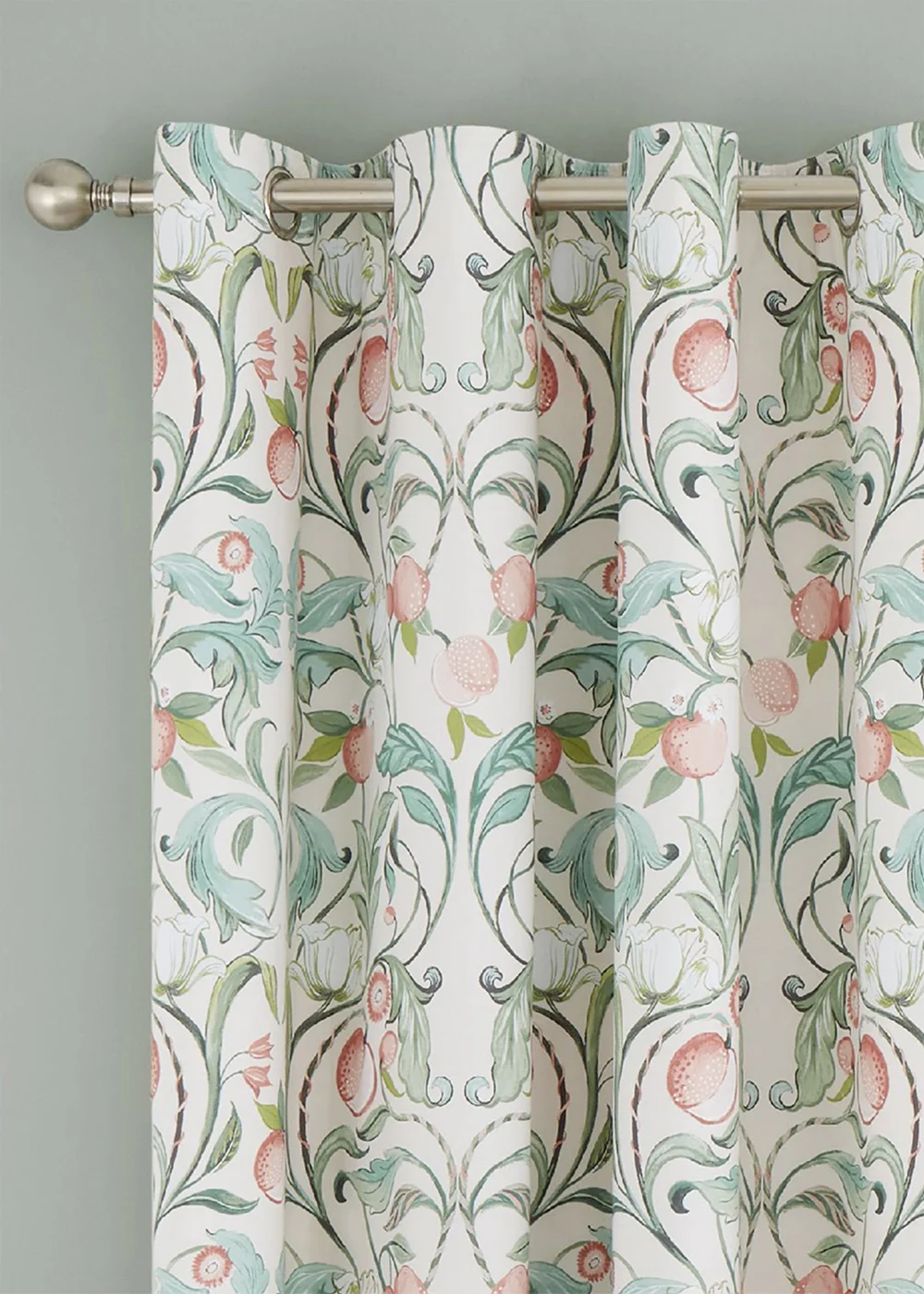 Catherine Lansfield Clarence Floral Lined Eyelet Curtains - 66W X 72D (168x183cm) Image 2