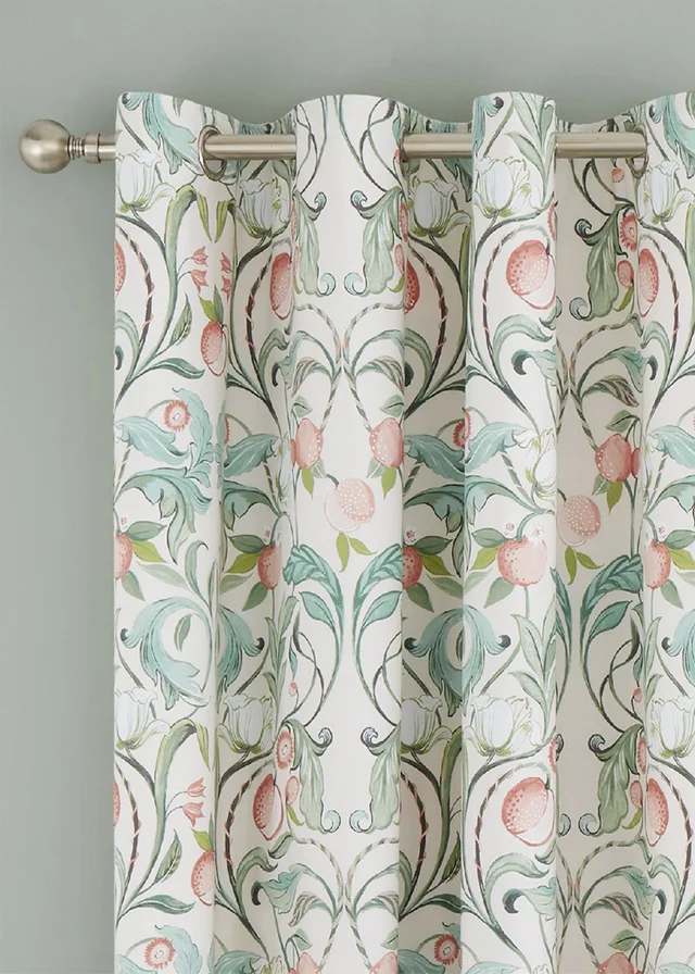 Catherine Lansfield Clarence Floral Lined Eyelet Curtains