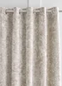 Catherine Lansfield Crushed Velvet Lined Eyelet Curtains Natural - 66W X 54D (168x137cm) Image 2
