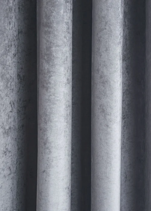 Catherine Lansfield Crushed Velvet Glamour Sequin Lined Eyelet Curtains Grey - 66W X 54D (168x137cm) Image 3