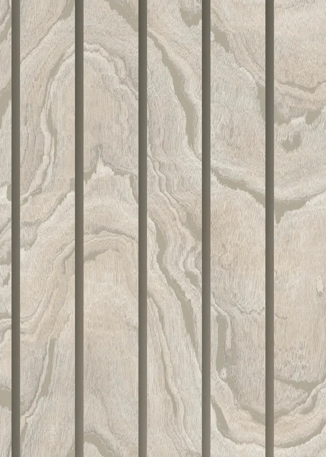 Muriva Woodgrain Panel Natural Wallpaper