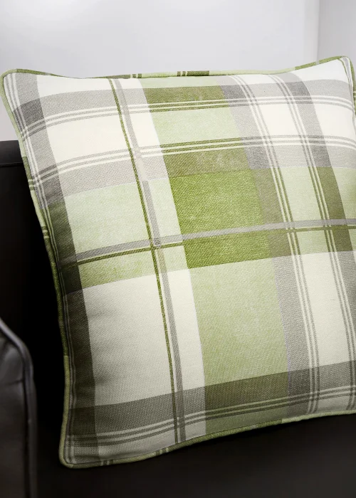 Fusion Balmoral Check Green Filled Cushion (43cm x 43cm) - One Size Image 1