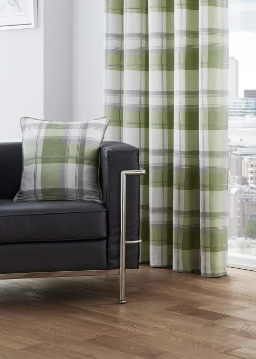 Fusion Balmoral Check Green Filled Cushion (43cm x 43cm) - One Size Image 2