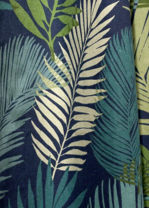 Fusion Tropical Curtains Blue Eyelet Curtains - 46W X 54D (116x137cm) Image 3