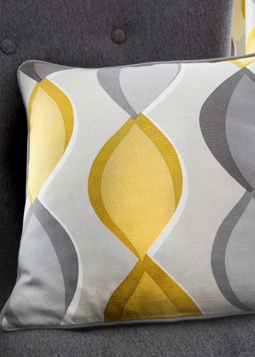 Fusion Lennox Grey and Yellow Filled Cushion (43cm x 43cm) - One Size Image 1