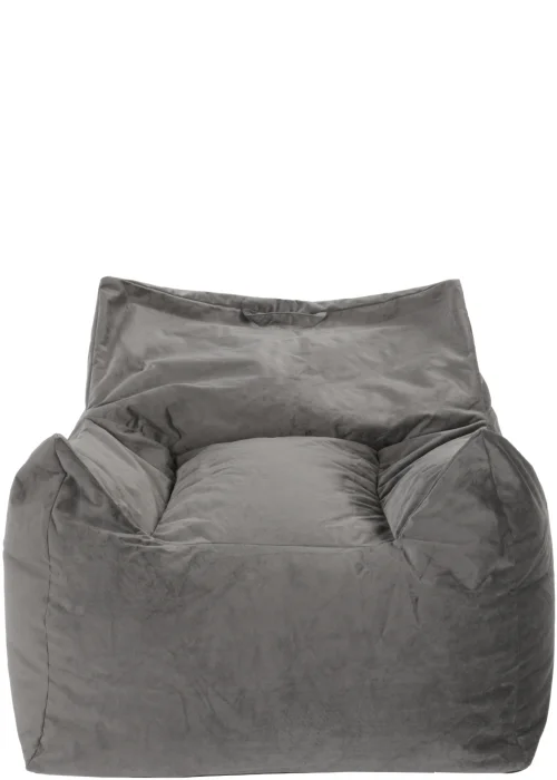 Kaikoo Large Velvet Armchair Beanbag Grey - One Size Image 1