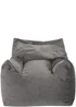 Kaikoo Large Velvet Armchair Beanbag Grey - One Size Image 1