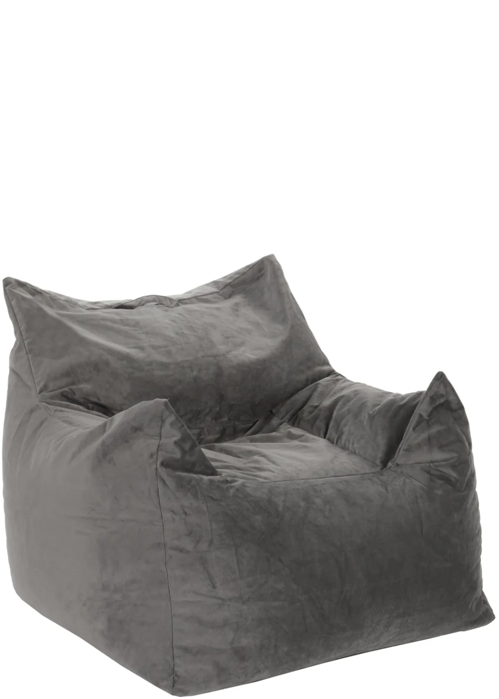 Kaikoo Large Velvet Armchair Beanbag Grey - One Size Image 2