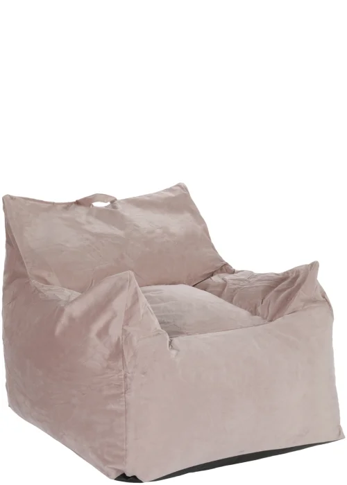 Kaikoo Large Velvet Armchair Beanbag Blush Pink - One Size Image 2