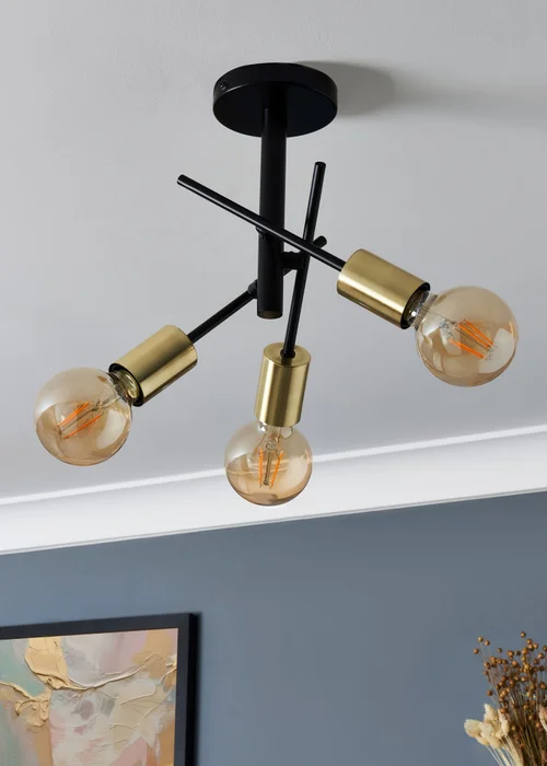 Inlight Tribecca Semi Flush 3LT Ceiling Light (48cm x 48cm x 21cm) - One Size Image 2