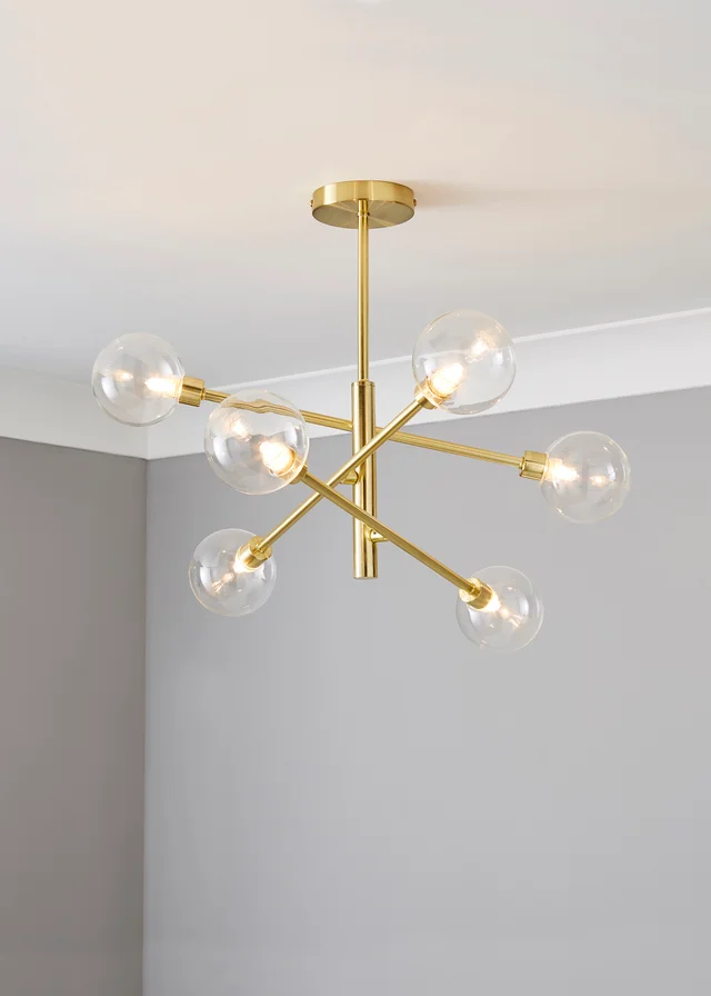 Inlight Nova Semi Flush Ceiling Light Brass (56cm x 60cm x 60cm)