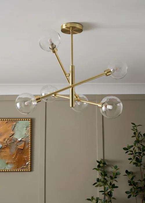 Inlight Nova Semi Flush Ceiling Light Brass (56cm x 60cm x 60cm) - One Size Image 2