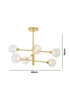 Inlight Nova Semi Flush Ceiling Light Brass (56cm x 60cm x 60cm) - One Size Image 5