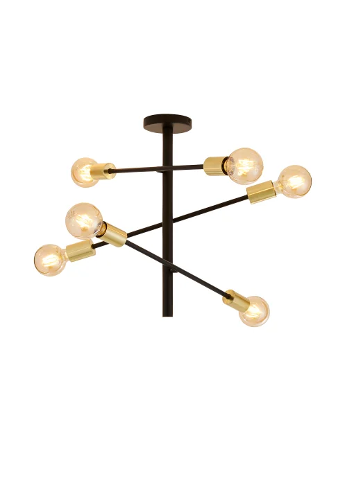 Inlight Tribecca Semi Flush 6LT Ceiling Light (64cm x 56cm x 40cm) - One Size Image 4