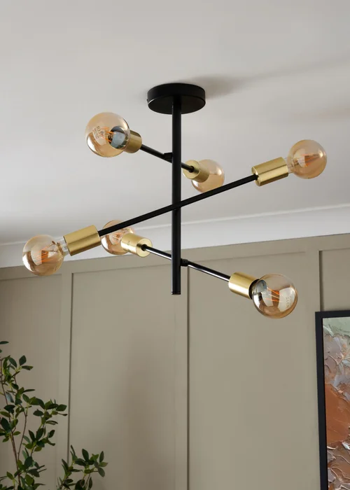 Inlight Tribecca Semi Flush 6LT Ceiling Light (64cm x 56cm x 40cm) - One Size Image 2