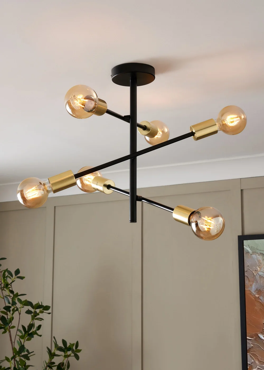 Inlight Tribecca Semi Flush 6LT Ceiling Light (64cm x 56cm x 40cm) - One Size Image 1