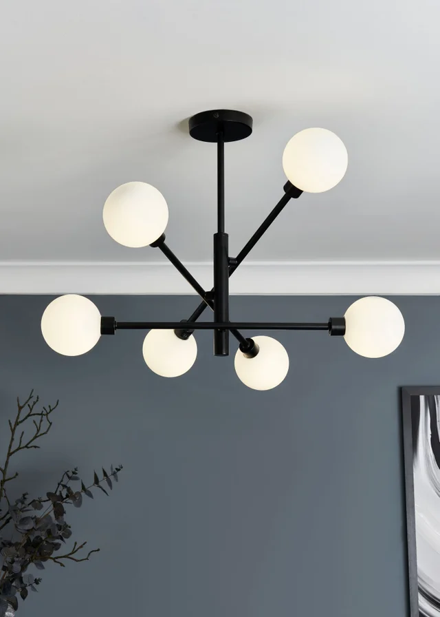 Inlight Nova Semi Flush Ceiling Light Black (56cm x 60cm x 60cm)