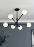 Inlight Nova Semi Flush Ceiling Light Black (56cm x 60cm x 60cm) - One Size Image 1