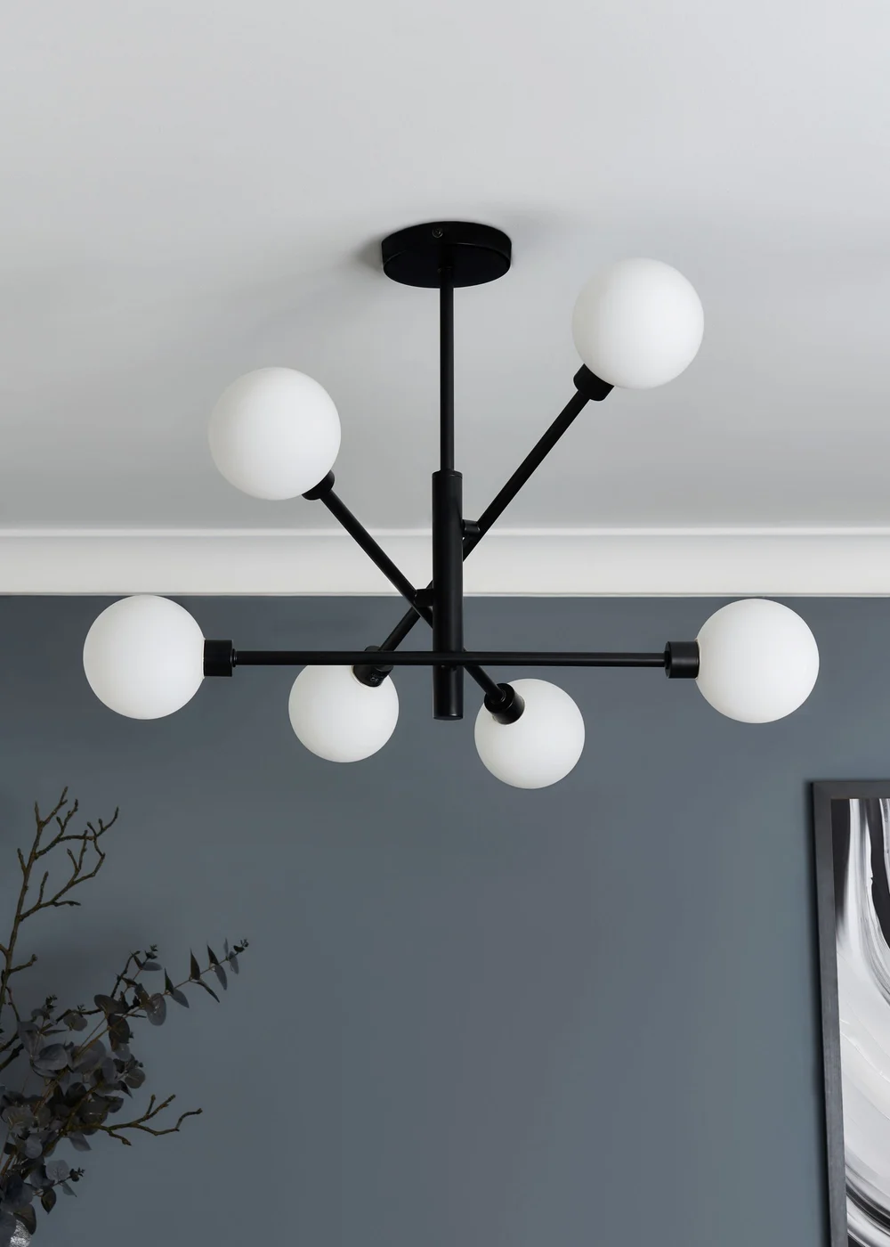 Inlight Nova Semi Flush Ceiling Light Black (56cm x 60cm x 60cm) - One Size Image 2