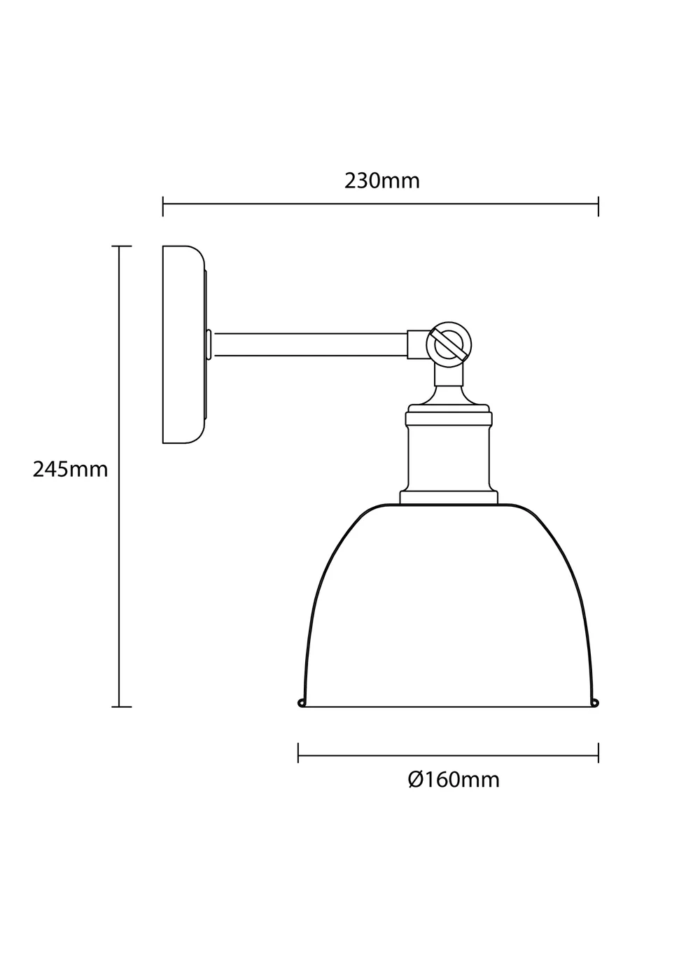 Inlight Austin Metal Wall Light (25cm x 16cm x 16cm) - One Size Image 3