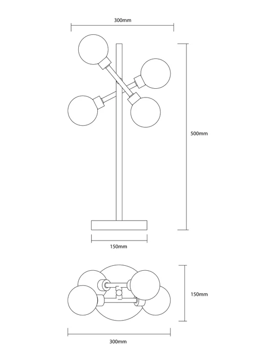 Inlight Nova Brass Table Lamp (50cm x 15cm x 15cm) - One Size Image 4