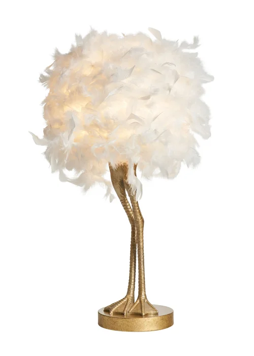 Inlight Ostrich Feather Table Lamp (50cm x 30cm x 30cm) - One Size Image 5