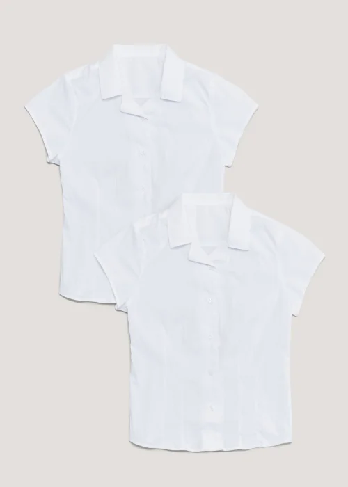 Girls 2 Pack White School Blouses (8-16yrs) - Age 8 Years Image 1