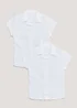Girls 2 Pack White School Blouses (8-16yrs) - Age 8 Years Image 1