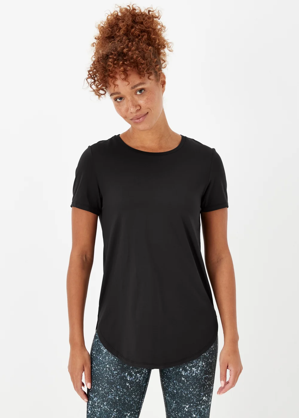 Souluxe Black Longline Sports T-Shirt - Small Image 1