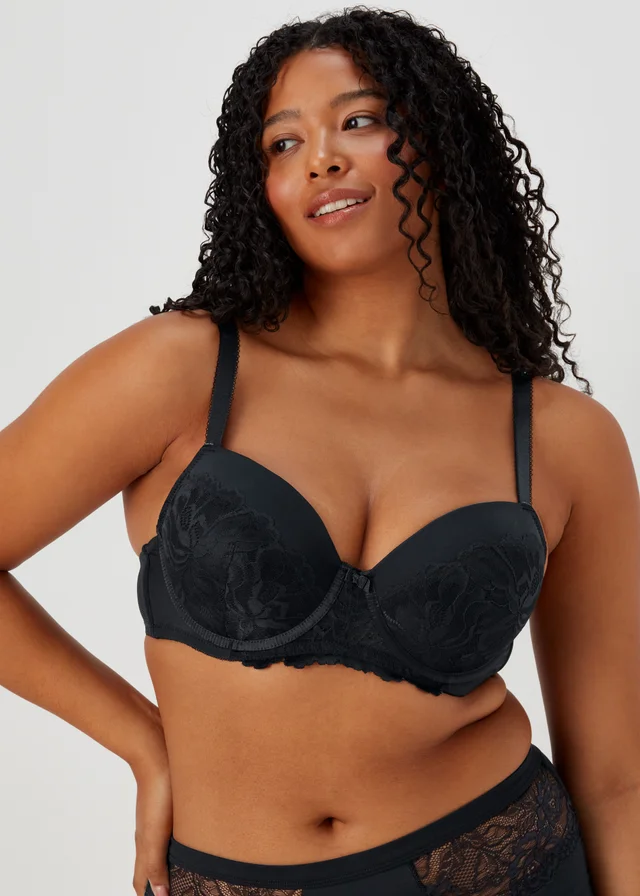 DD+ Black Lace Padded Bra